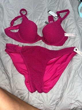 Victoria's Secret Shimmery Hot Pink Bikini Set
